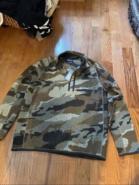 NWT Patagonia Better Sweater Camo Quarter-Zip Fleece Pullover
